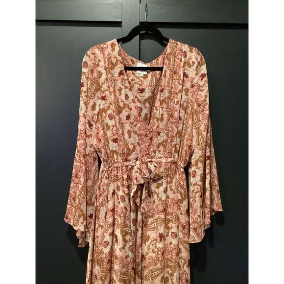 anthropologie MISA Los Angeles Gia Maxi Dress Bohemian floral chifffon  Size xl - Picture 4 of 7